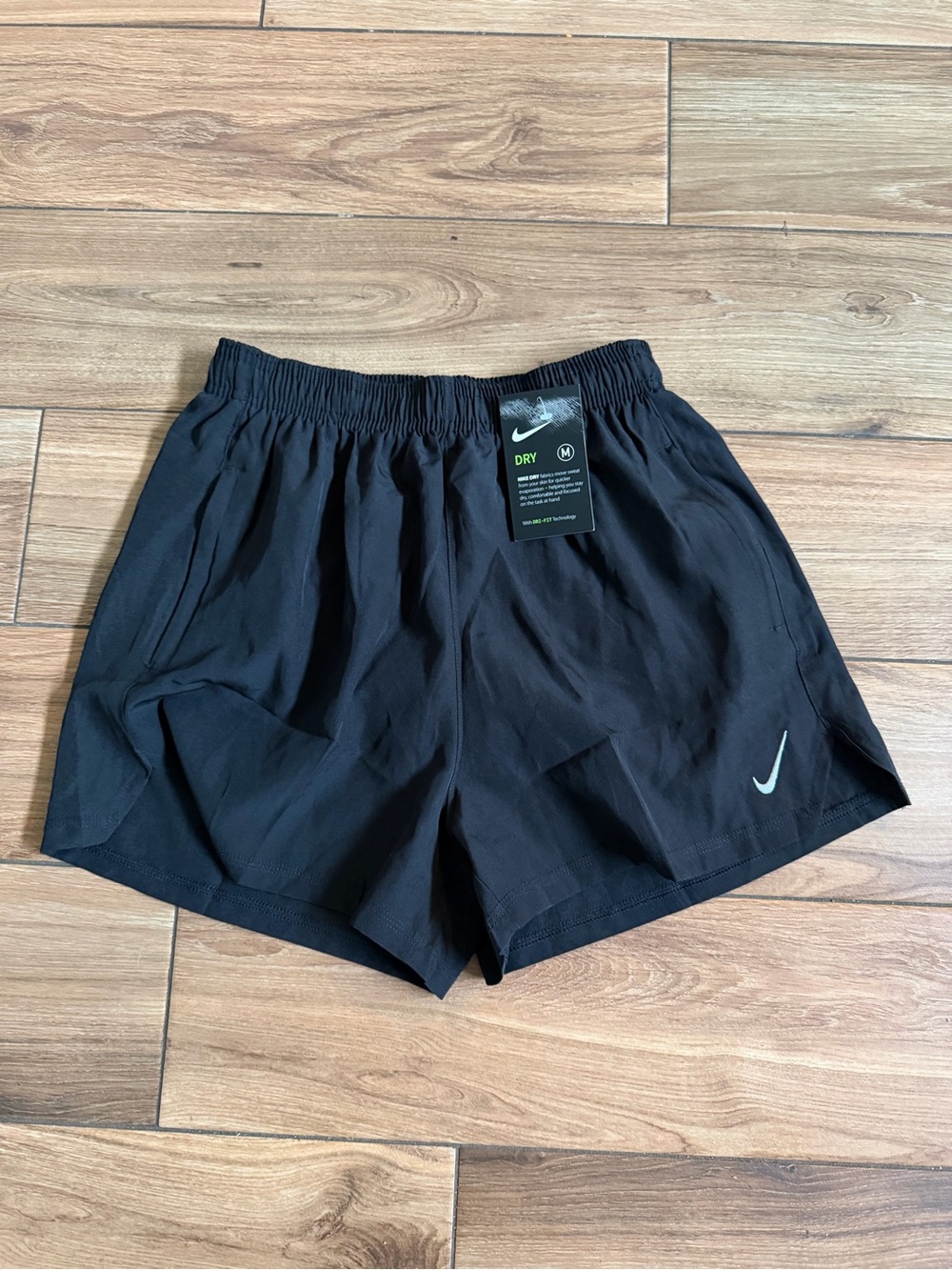 Nike Black Dri-FIT Athletic Shorts with White Drawstring